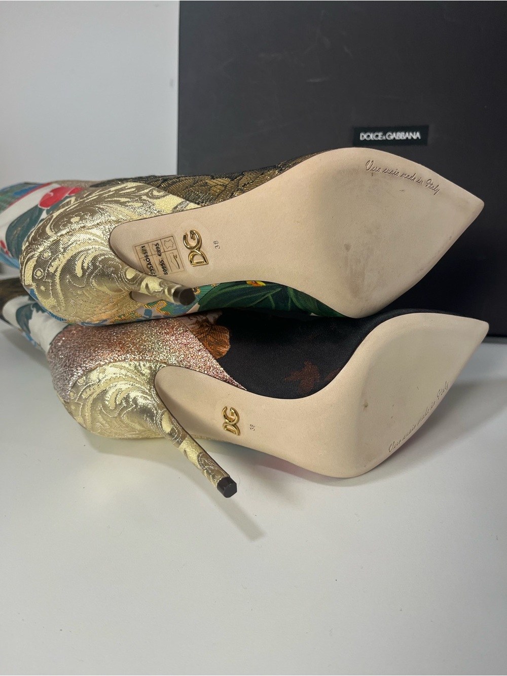 Dolce & Gabanna Patchwork di Sicilia Boots NIB - Picture 9 of 11